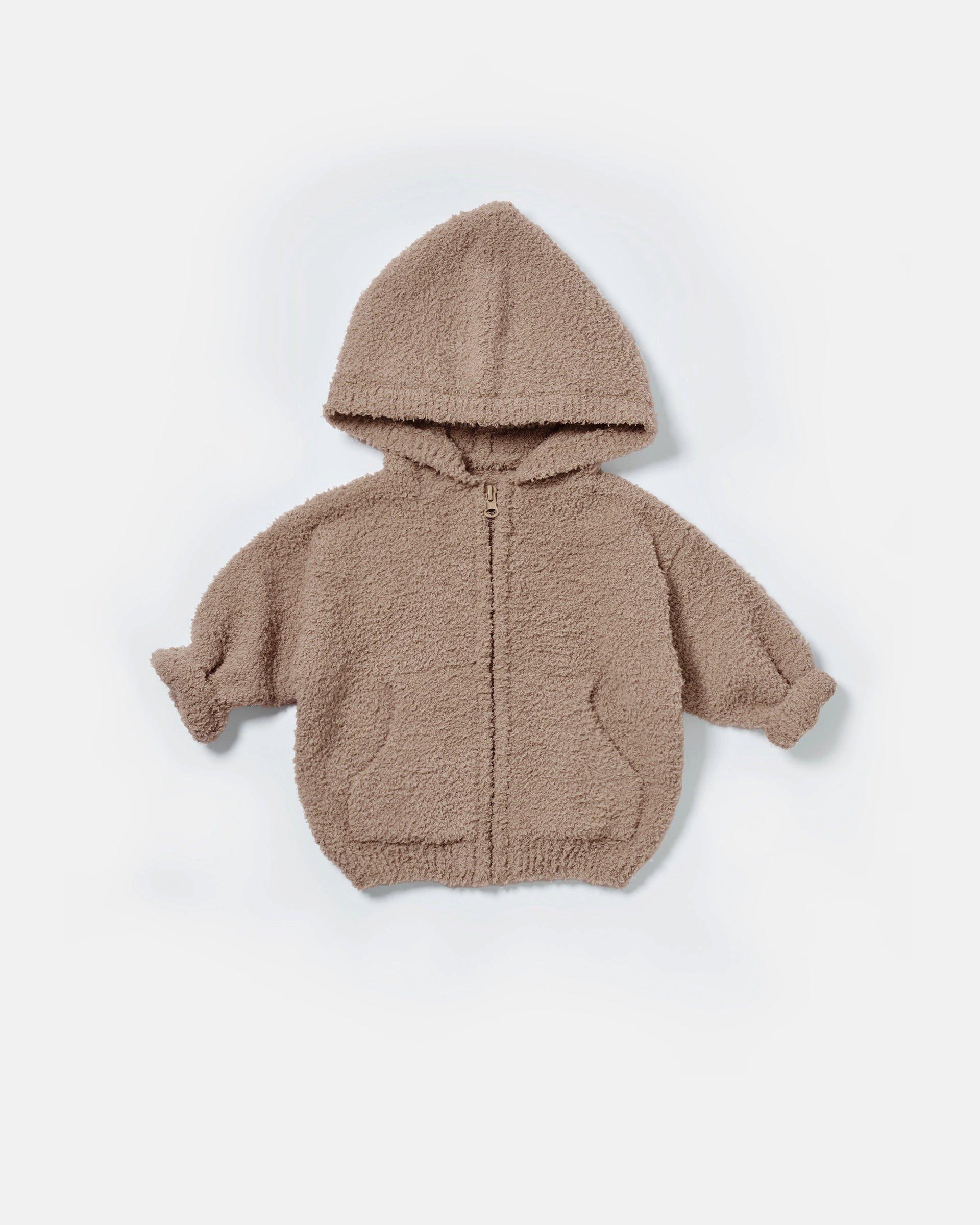 Zip Up Hoodie Fuzzy - Taupe image number 2