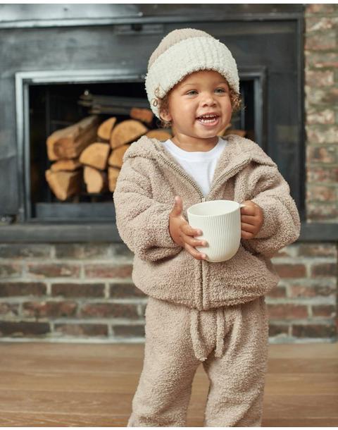 Zip Up Hoodie Fuzzy - Taupe