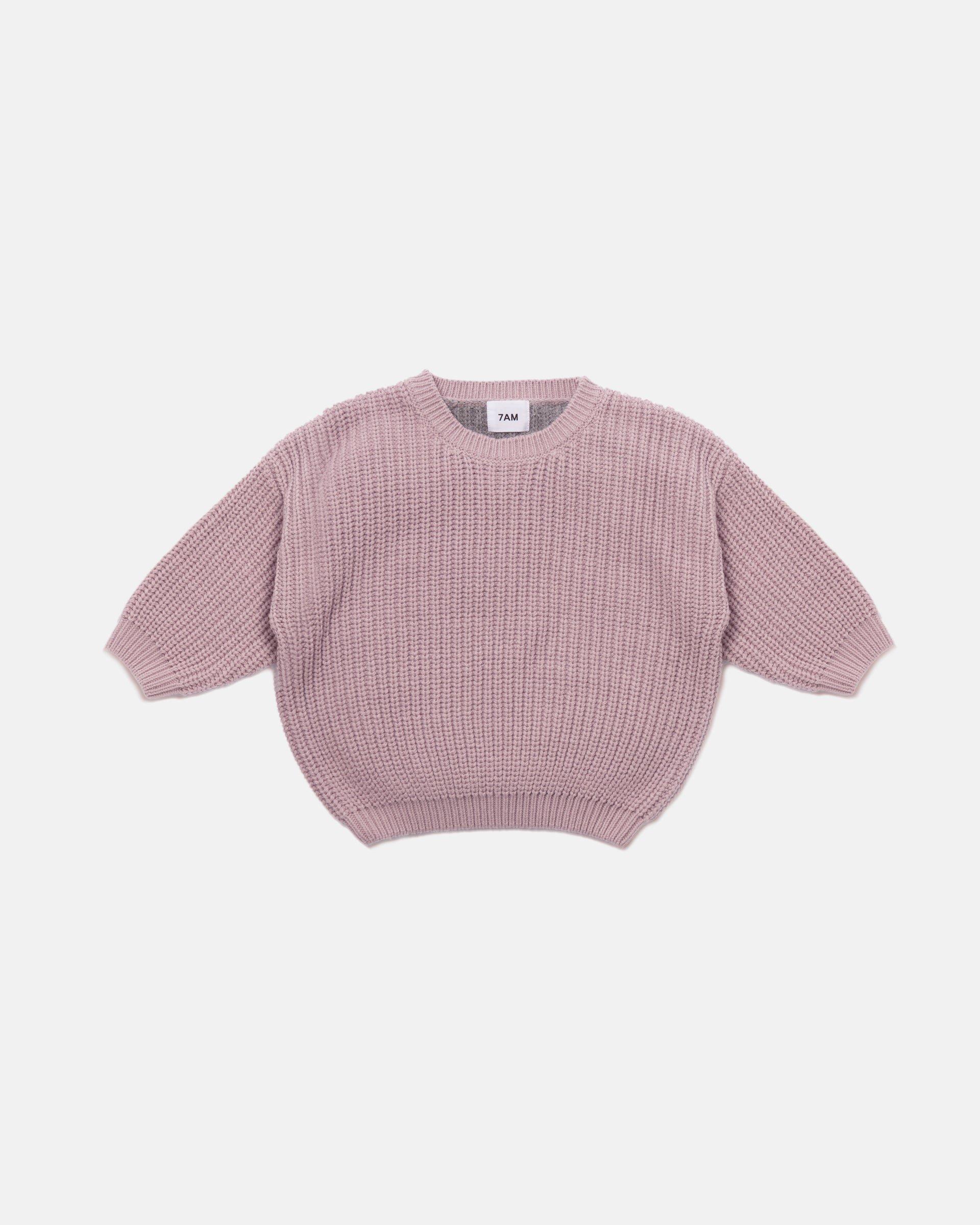 Long Sleeve Sweater Chunky - Ash Rose/Heather Grey