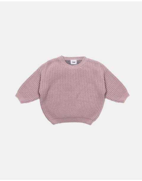 Long Sleeve Sweater Chunky - Ash Rose/Heather Grey
