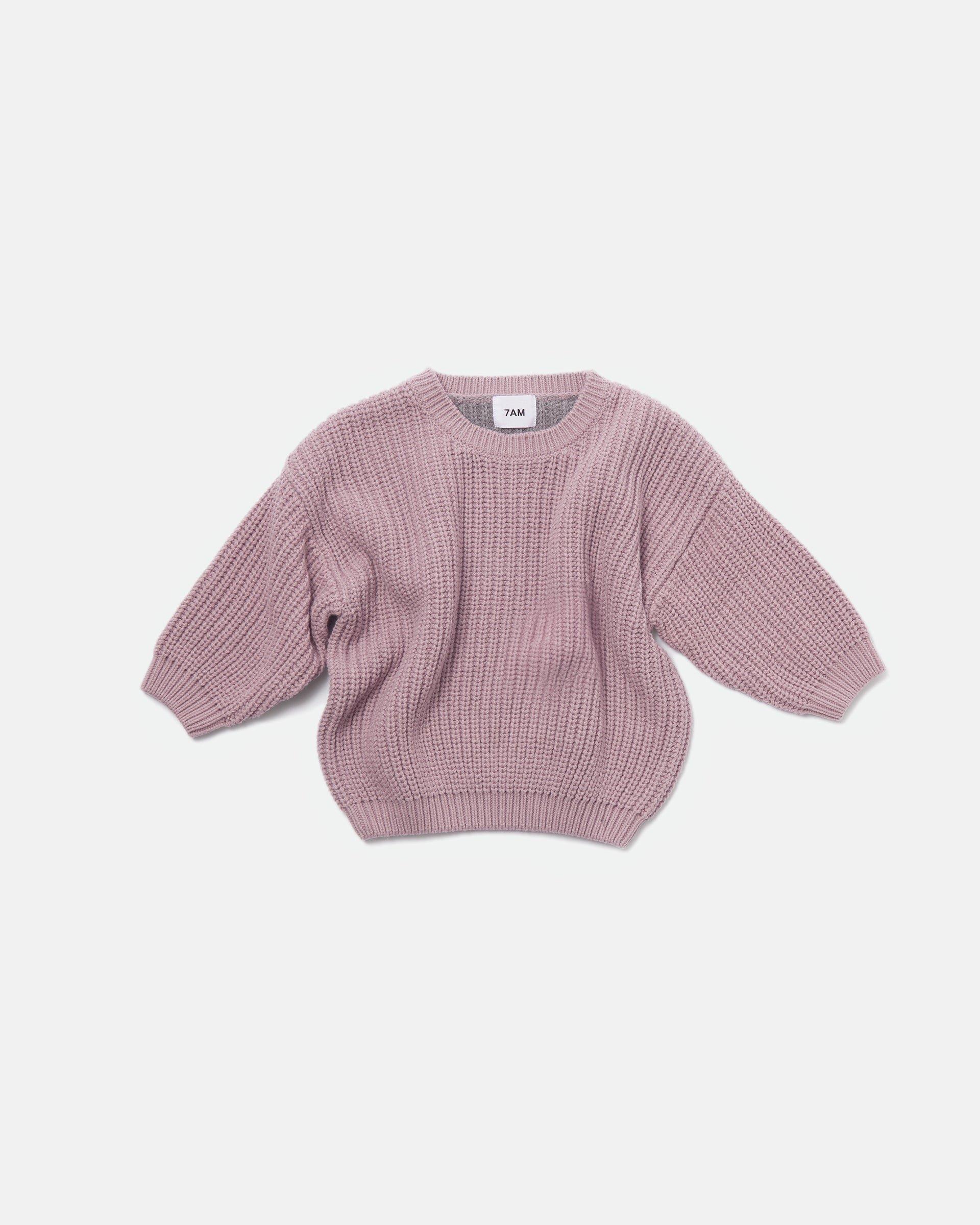 Long Sleeve Sweater Chunky - Ash Rose/Heather Grey image number 2