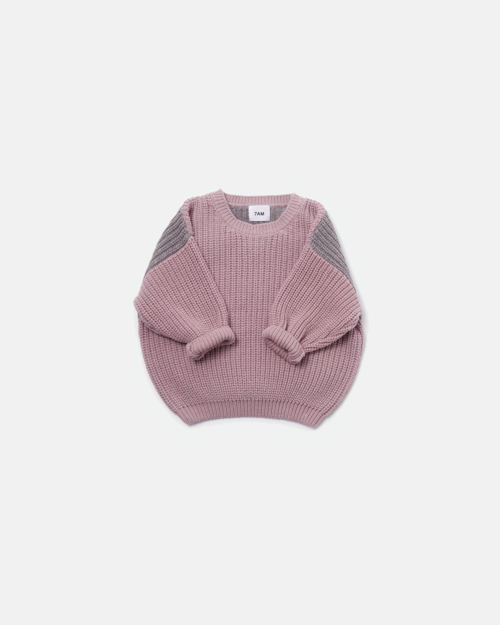 Long Sleeve Sweater Chunky - Ash Rose/Heather Grey image number 4