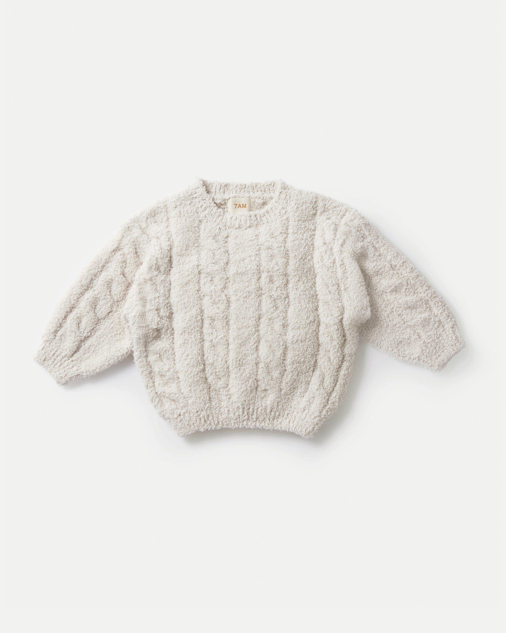 Cable Sweater Fuzzy - Ecru