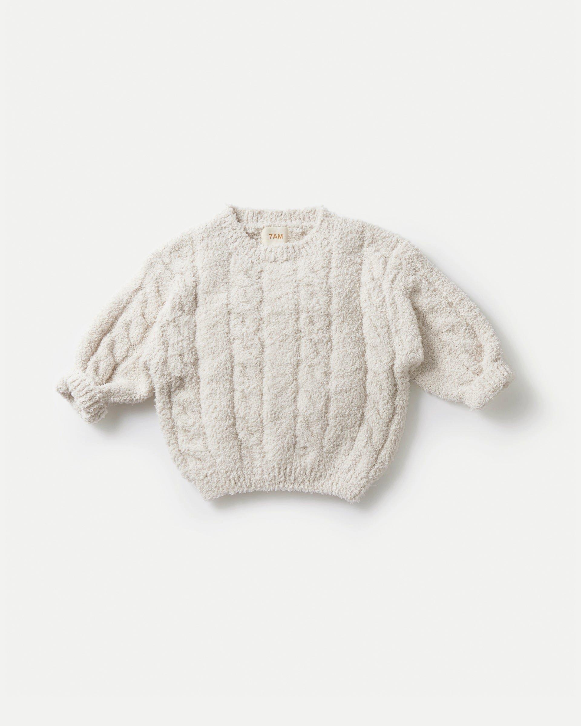 Cable Sweater Fuzzy - Ecru image number 2