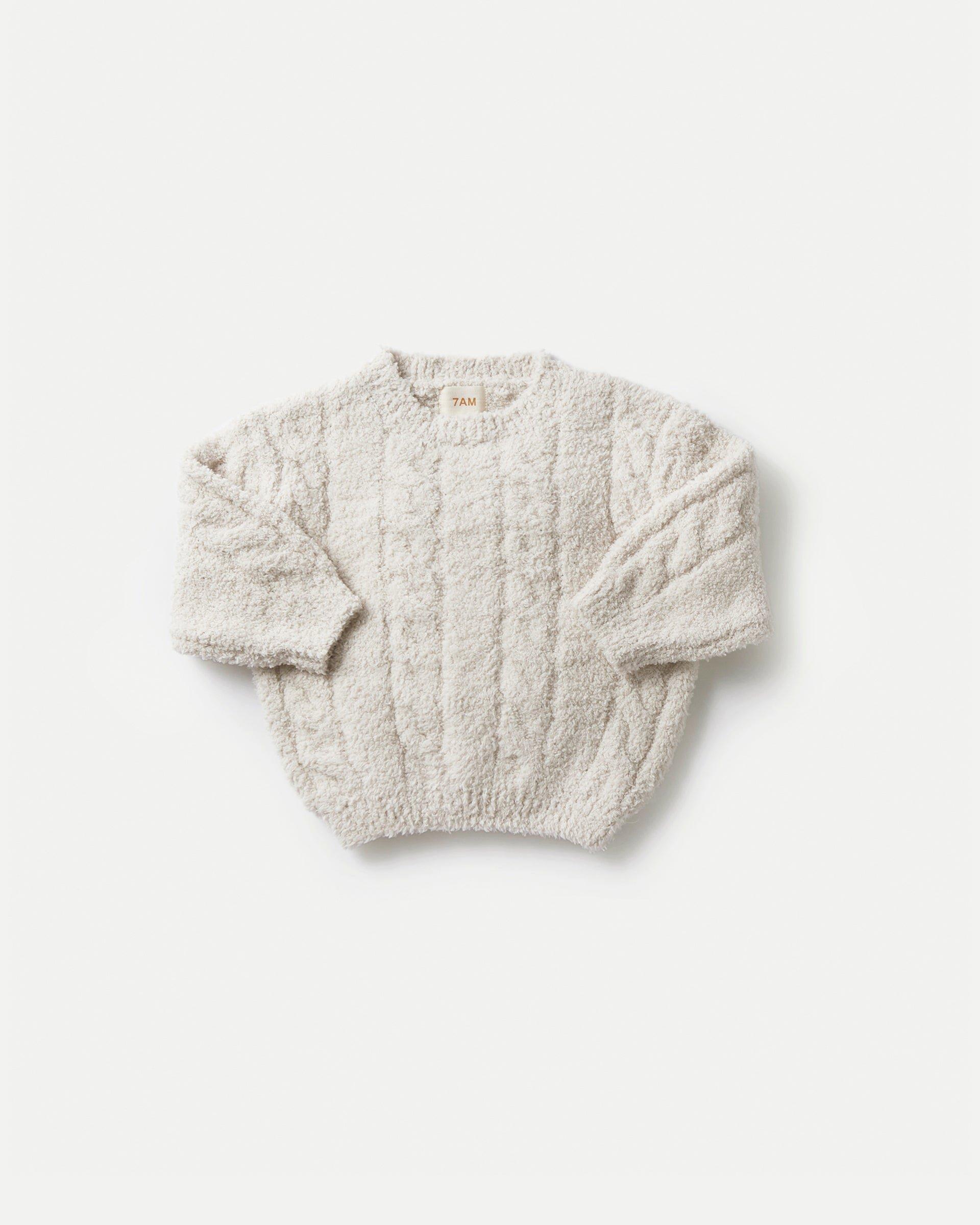 Cable Sweater Fuzzy - Ecru image number 3