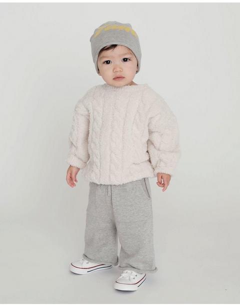Cable Sweater Fuzzy - Ecru