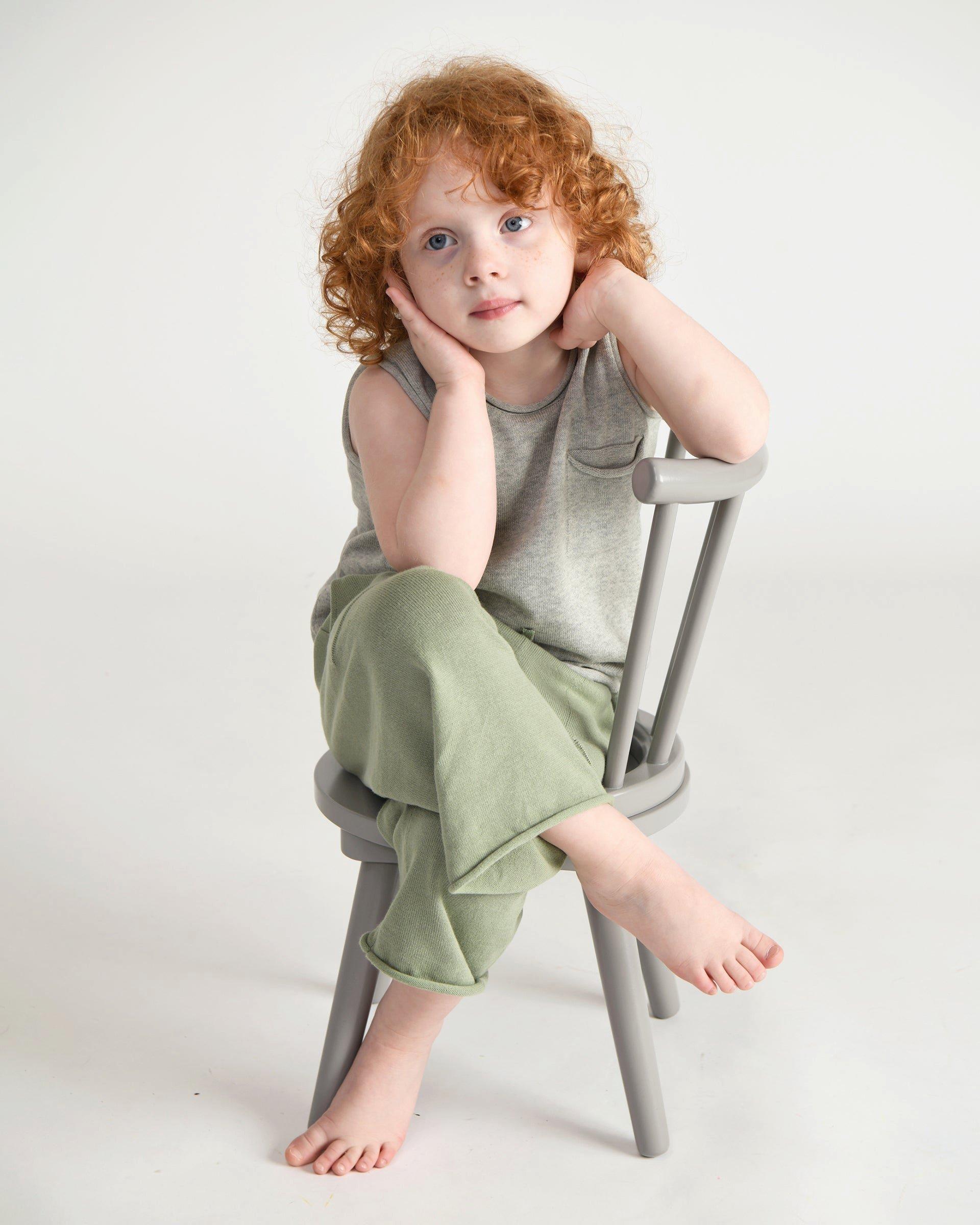 Cotton Relaxed Pants - Sage image number 2