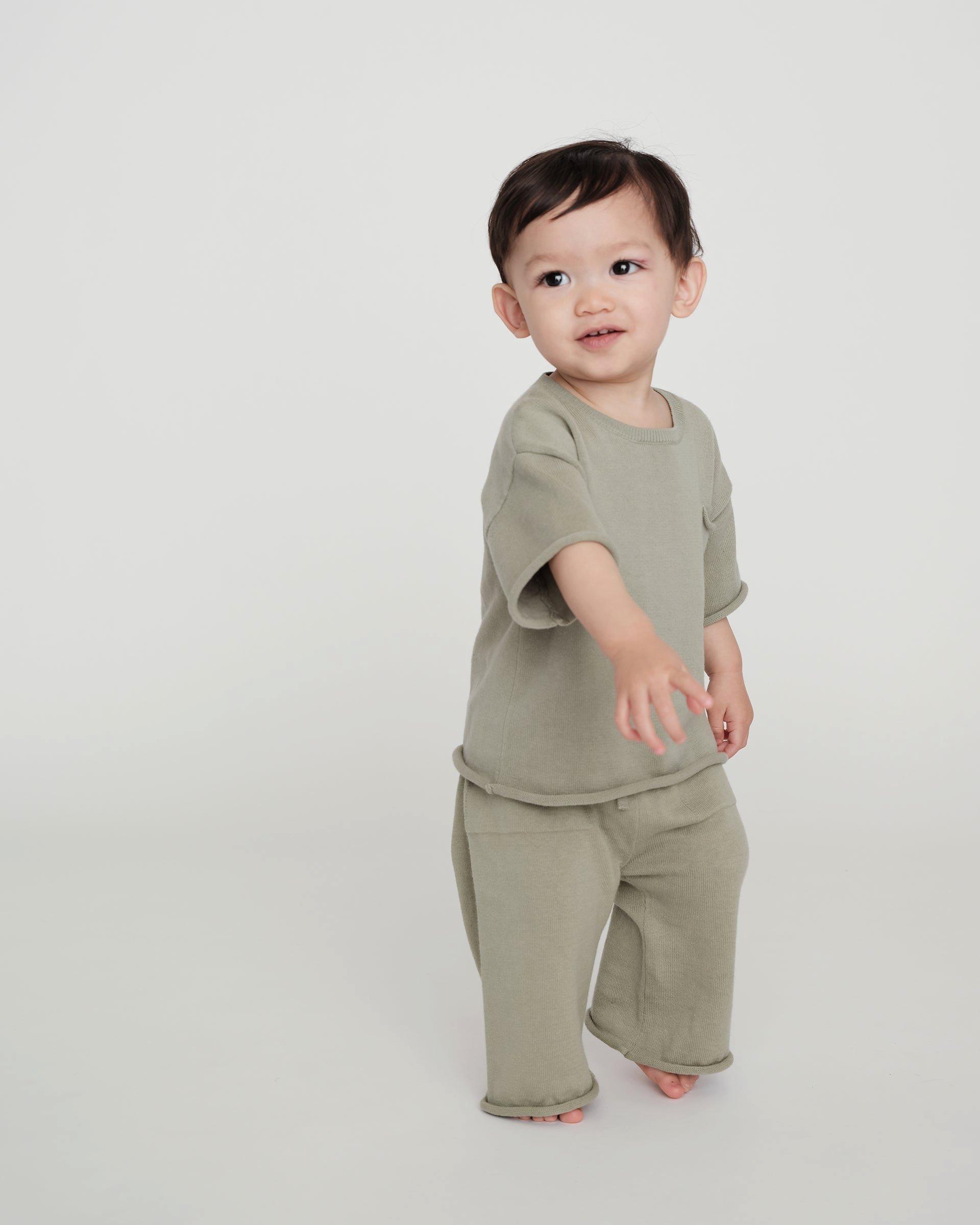 Cotton Relaxed Pants - Sage image number 4
