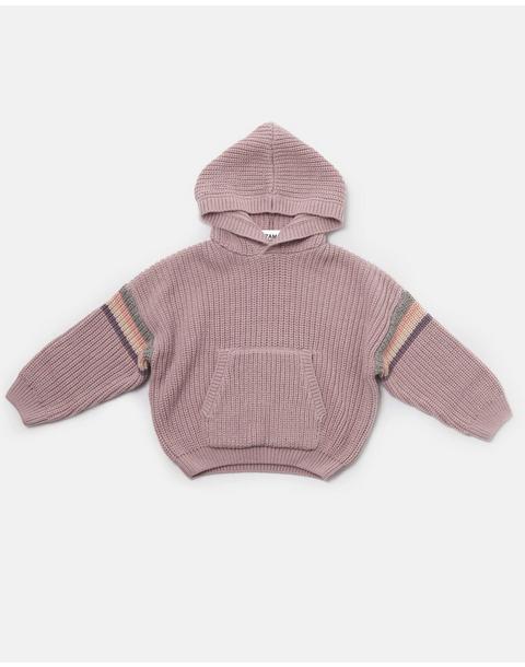 Hooded Sweater Chunky - Ash Rose