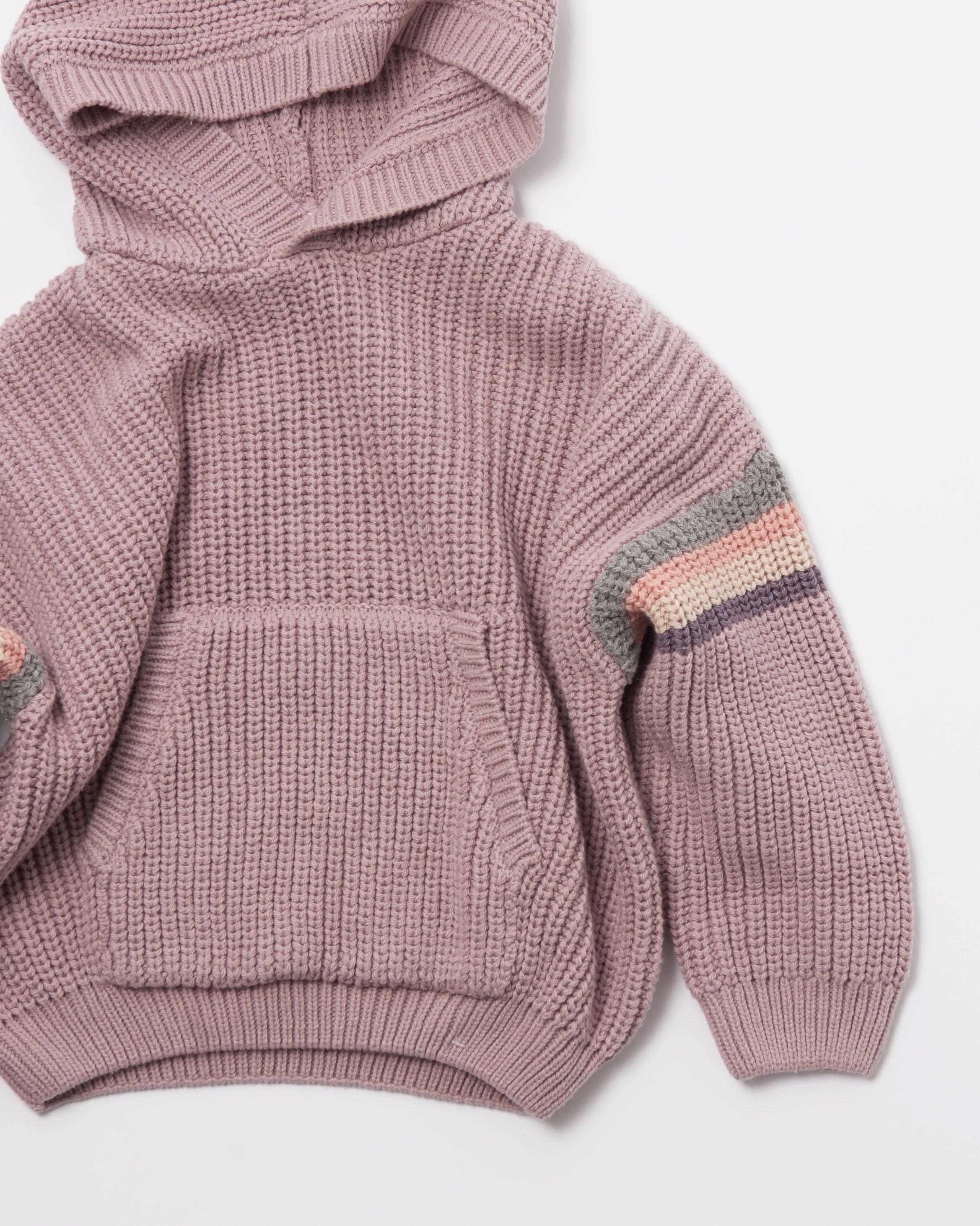 Hooded Sweater Chunky - Ash Rose image number 4