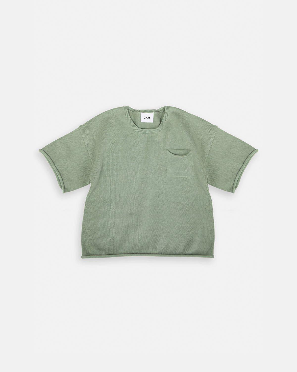 Boxy Cotton Tee Pocket - Sage image number 0