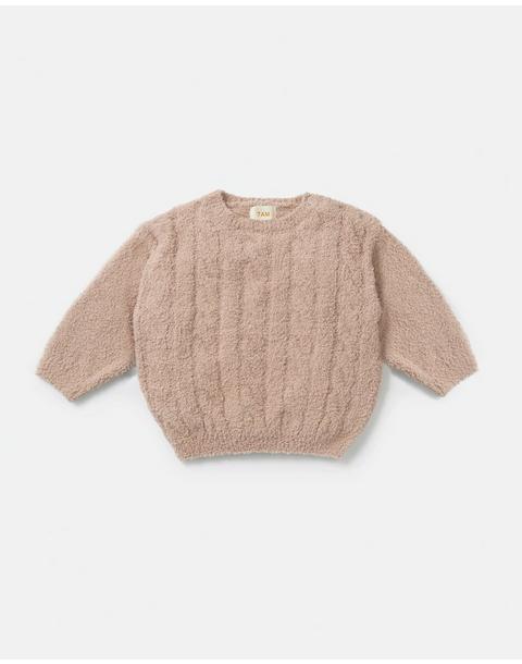 Cable Sweater Fuzzy - Pecan