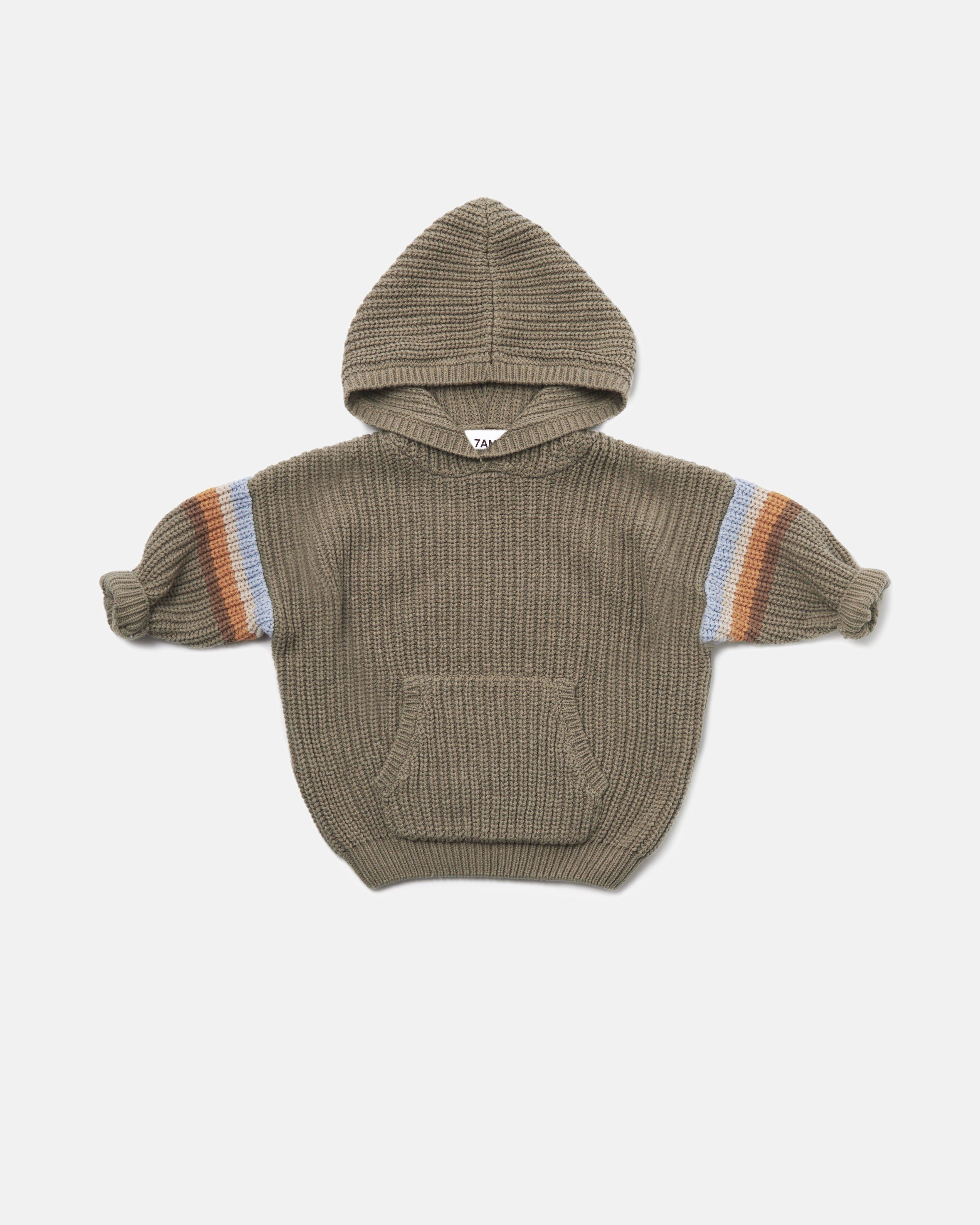 Hooded Sweater Chunky - Olive image number 2