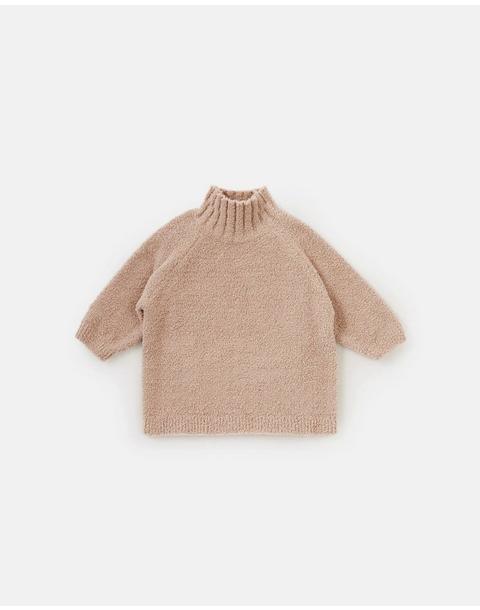 Mockneck Sweater Fuzzy - Pecan