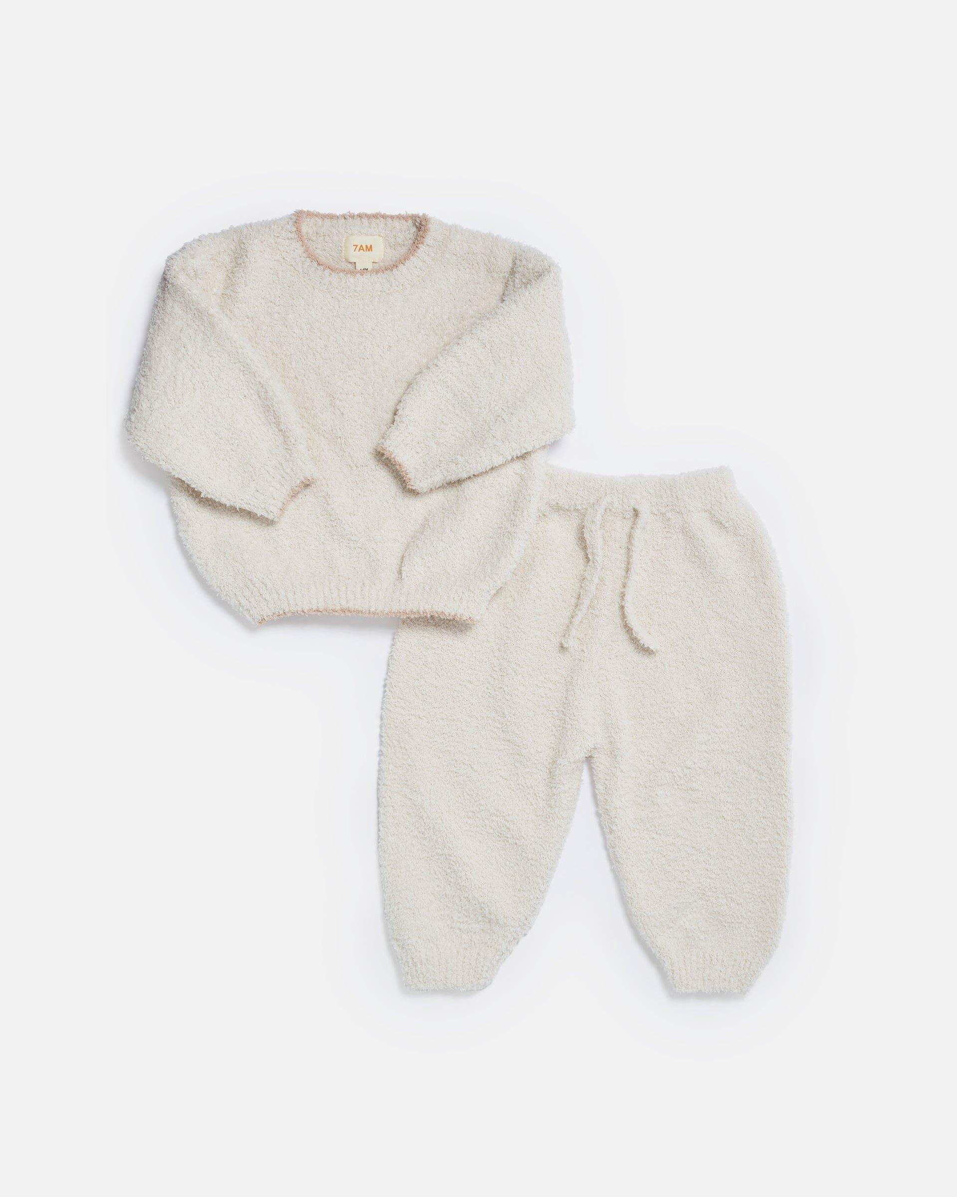 Boxy Lounge Pants Fuzzy - Ecru image number 2