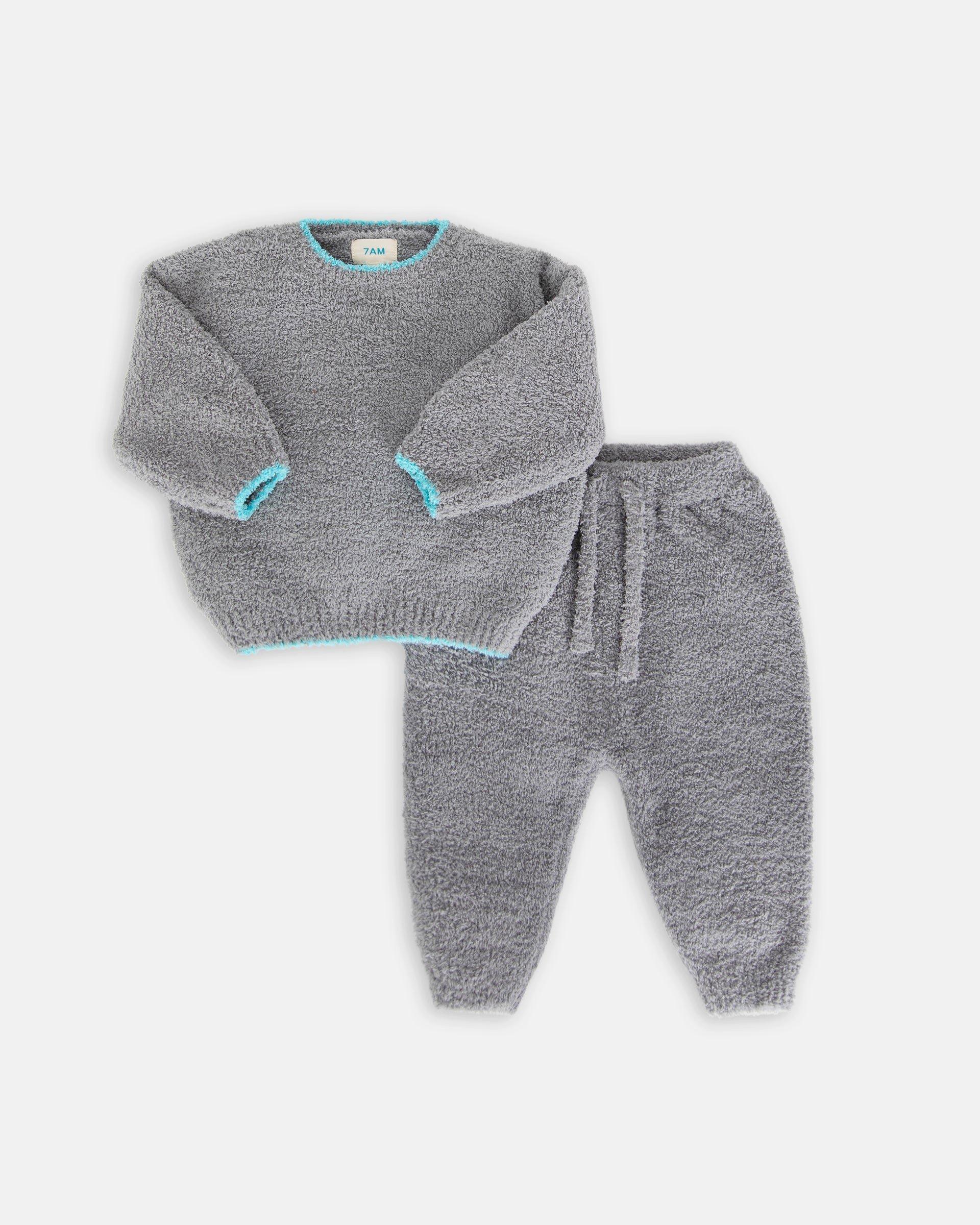 Boxy Lounge Pants Fuzzy - Gris