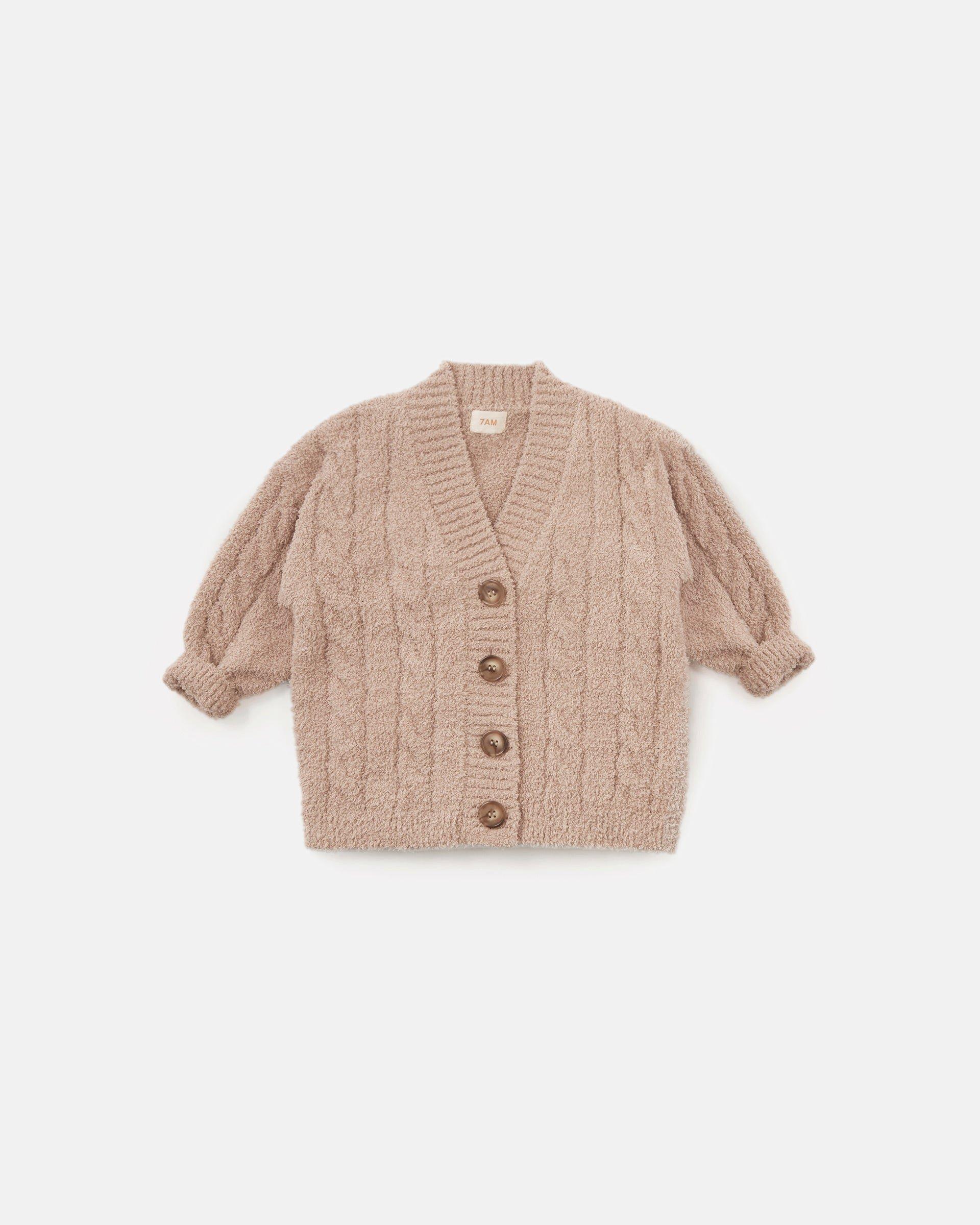 Cable Cardigan Fuzzy - Pecan image number 2