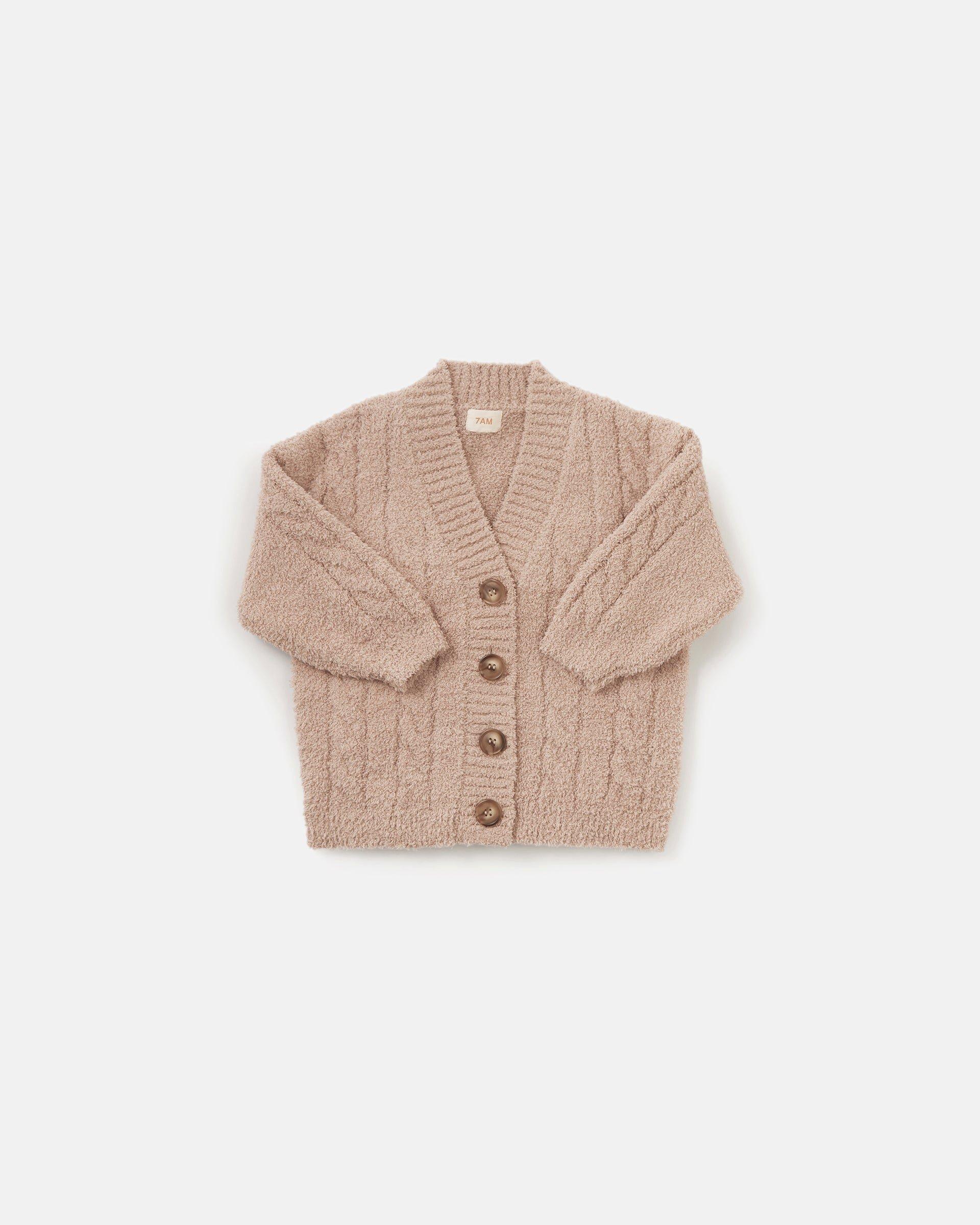 Cable Cardigan Fuzzy - Pecan image number 3
