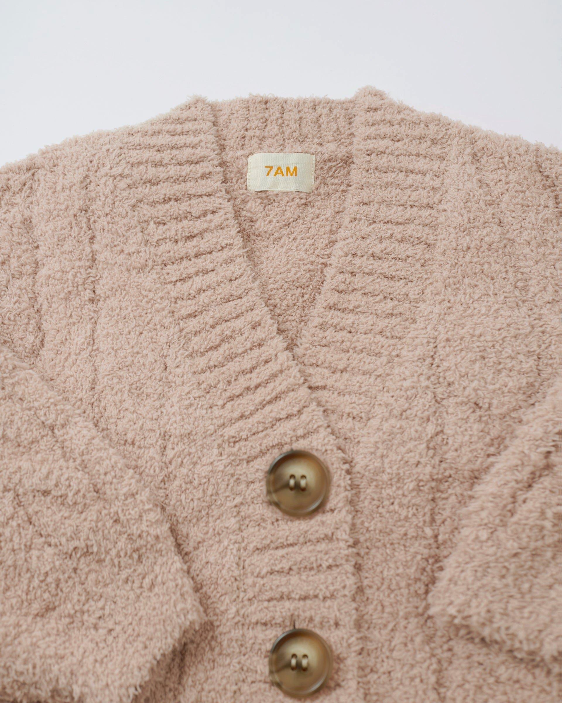 Cable Cardigan Fuzzy - Pecan image number 4