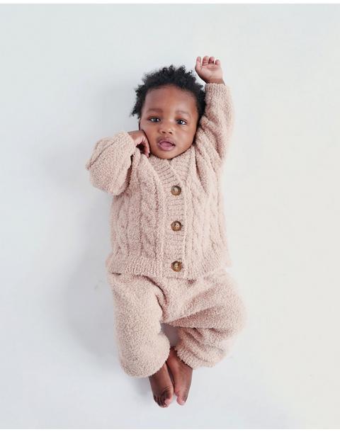 Cable Cardigan Fuzzy - Pecan