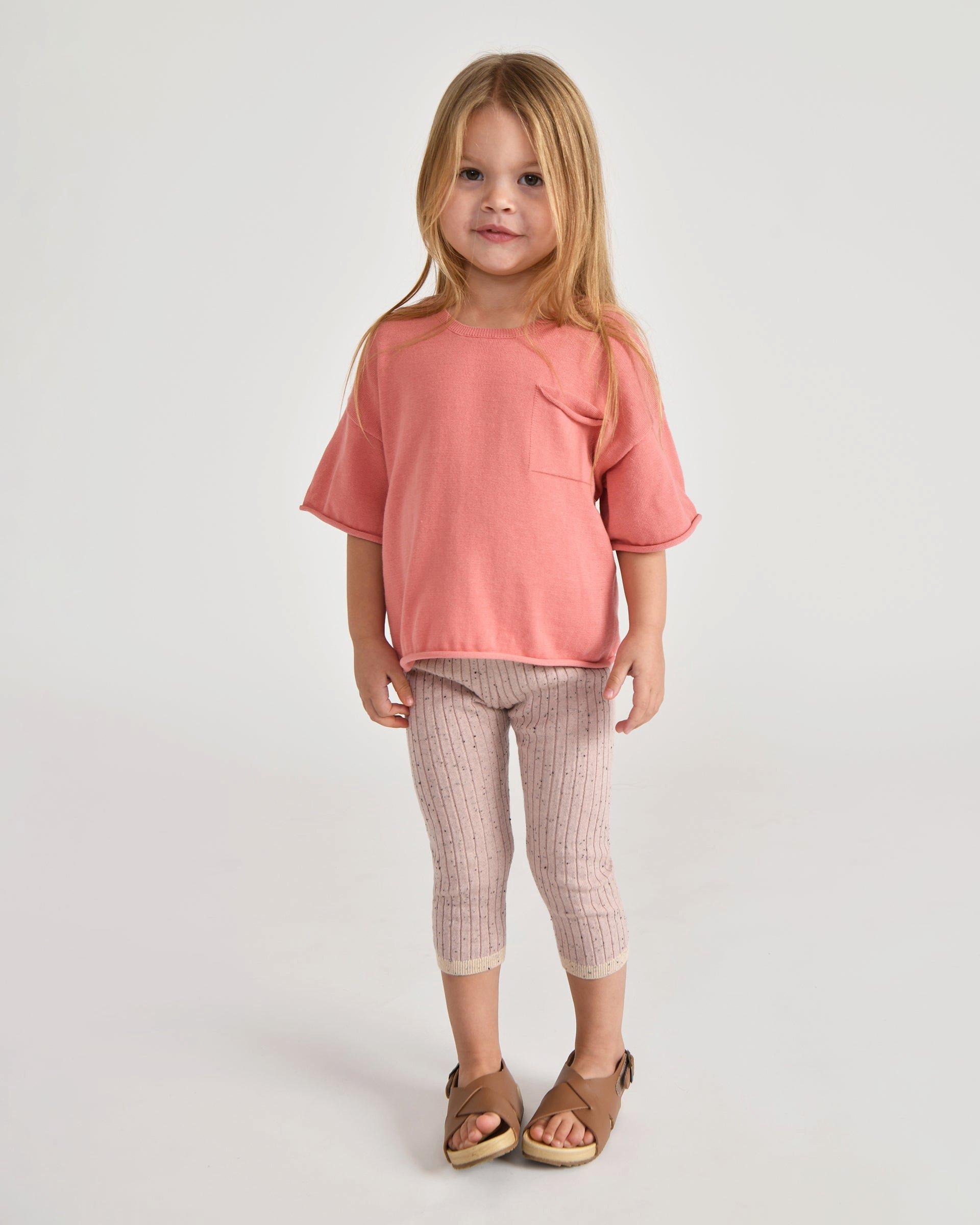 Boxy Cotton Tee Pocket - Coral image number 4
