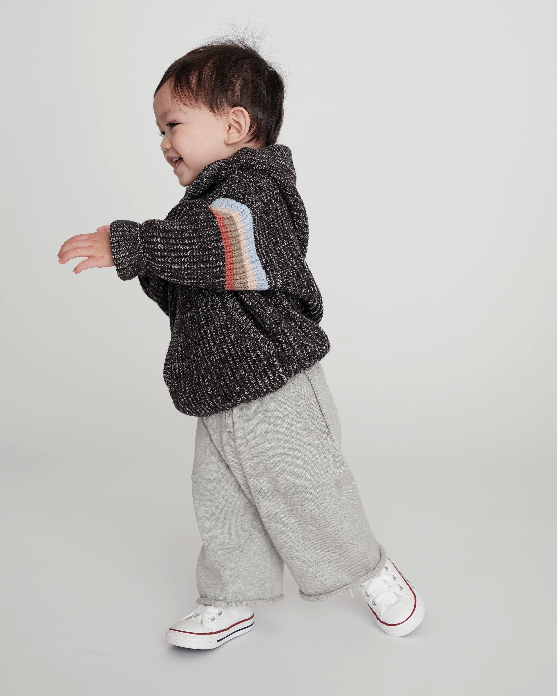 Hooded Sweater Chunky - Black Melange image number 2