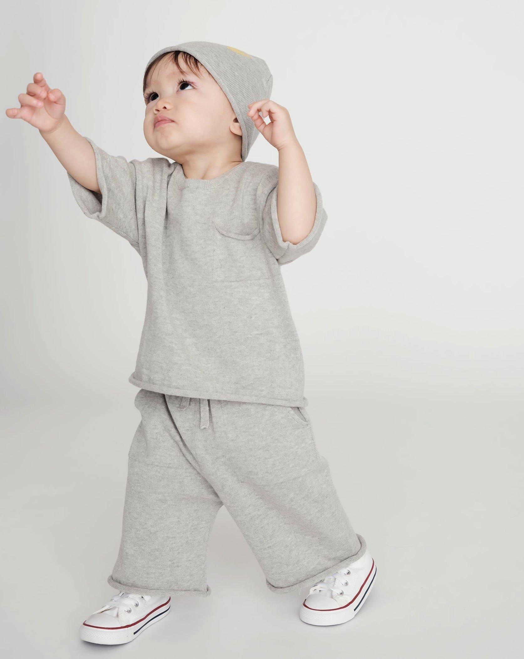 Boxy Cotton Tee Pocket - Heather Grey image number 4