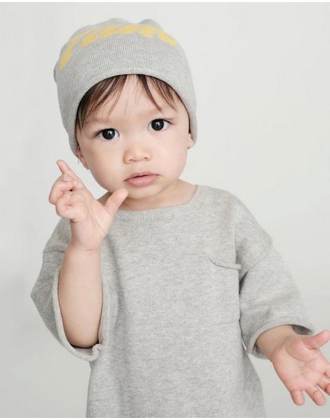 Boxy Cotton Tee Pocket - Heather Grey