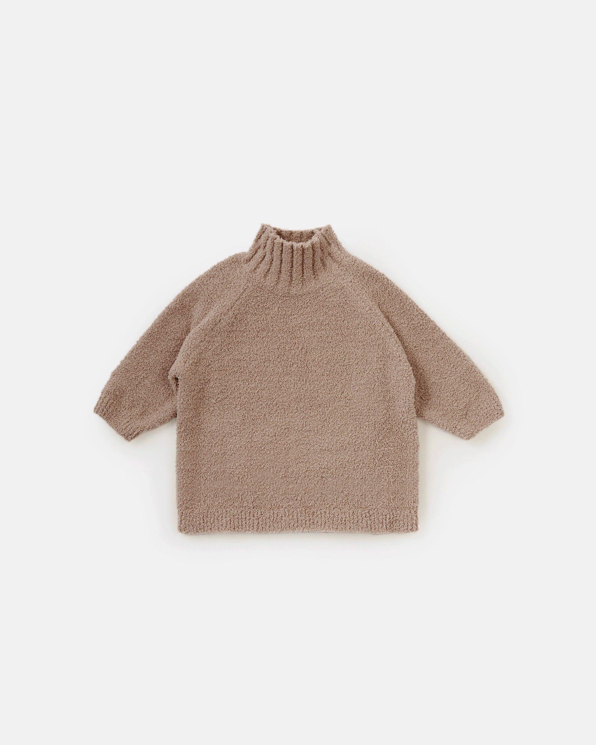 Mockneck Sweater Fuzzy - Taupe