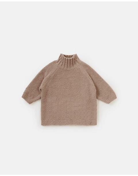 Mockneck Sweater Fuzzy - Taupe
