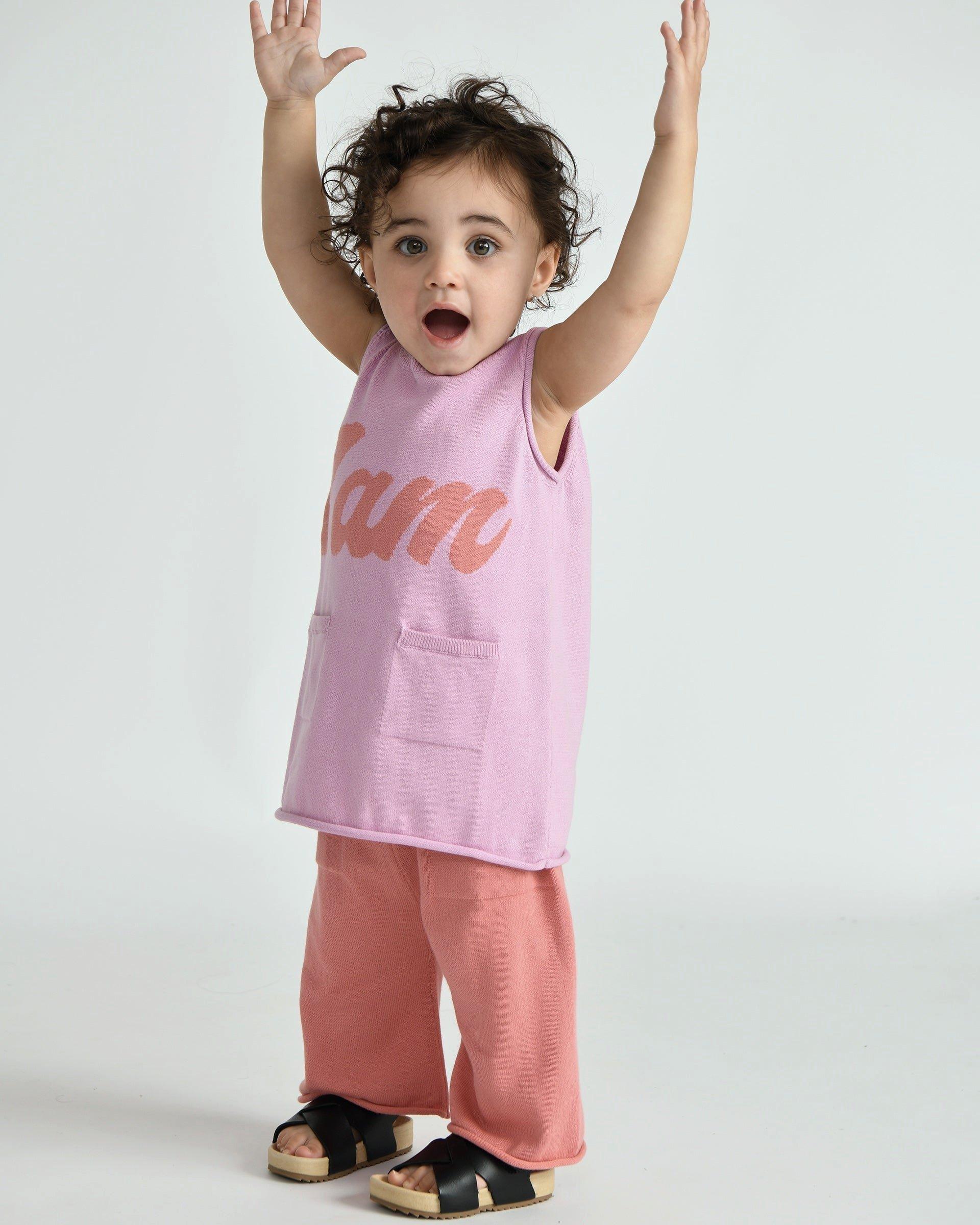 Cotton Relaxed Pants - Coral image number 2