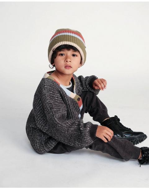 Cardigan Chunky - Black Melange