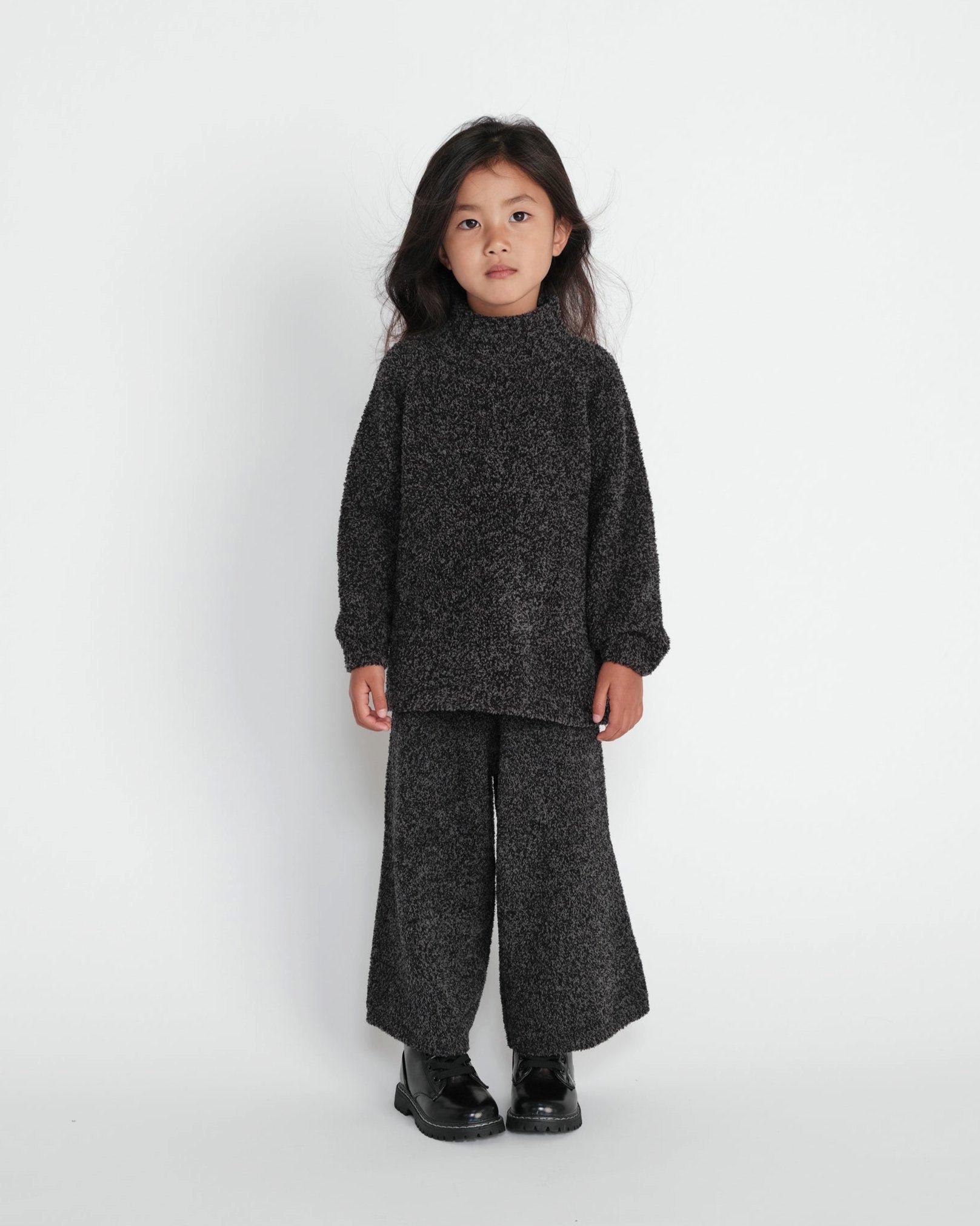 Wide Pants Fuzzy - Black Melange image number 2