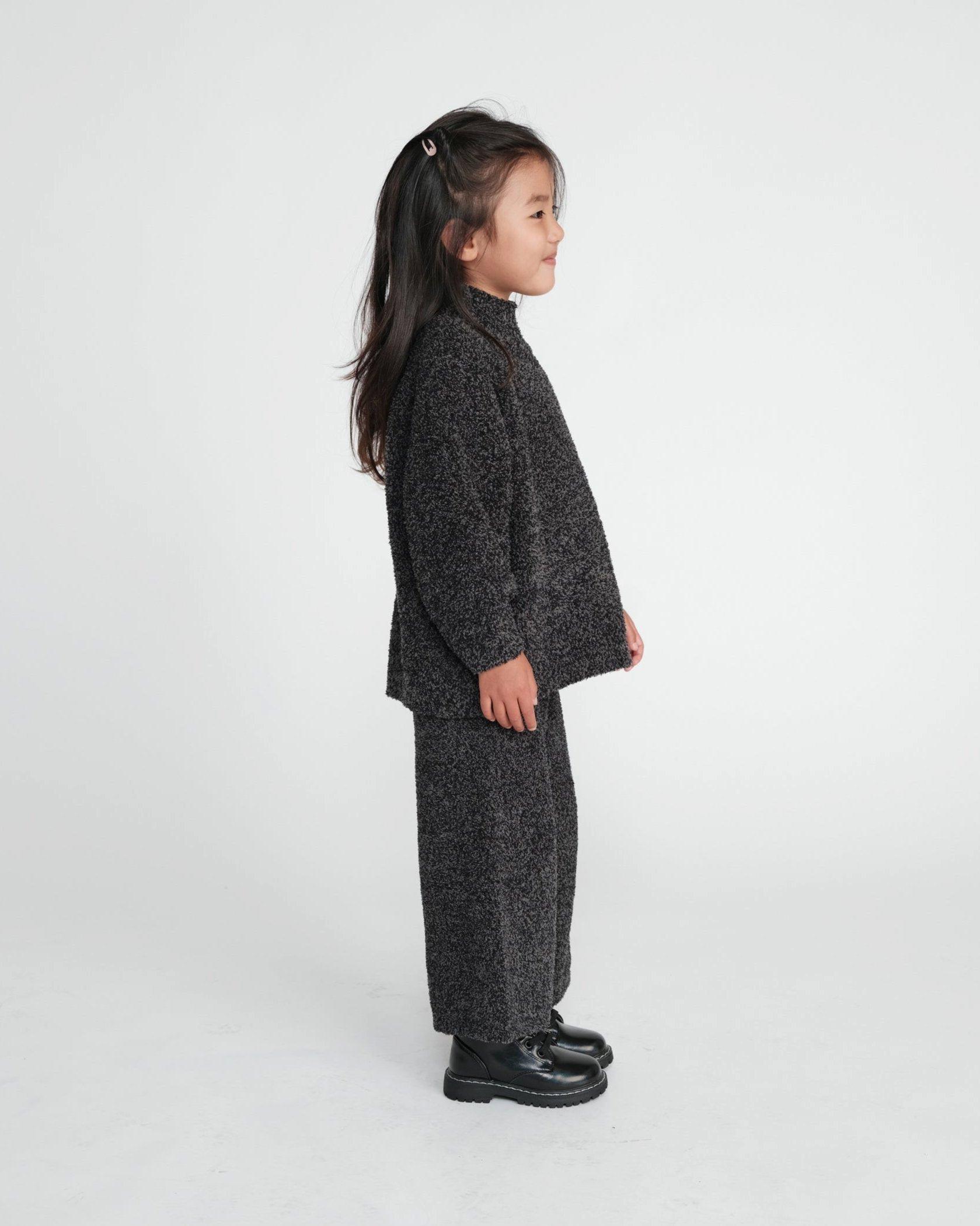 Wide Pants Fuzzy - Black Melange image number 3