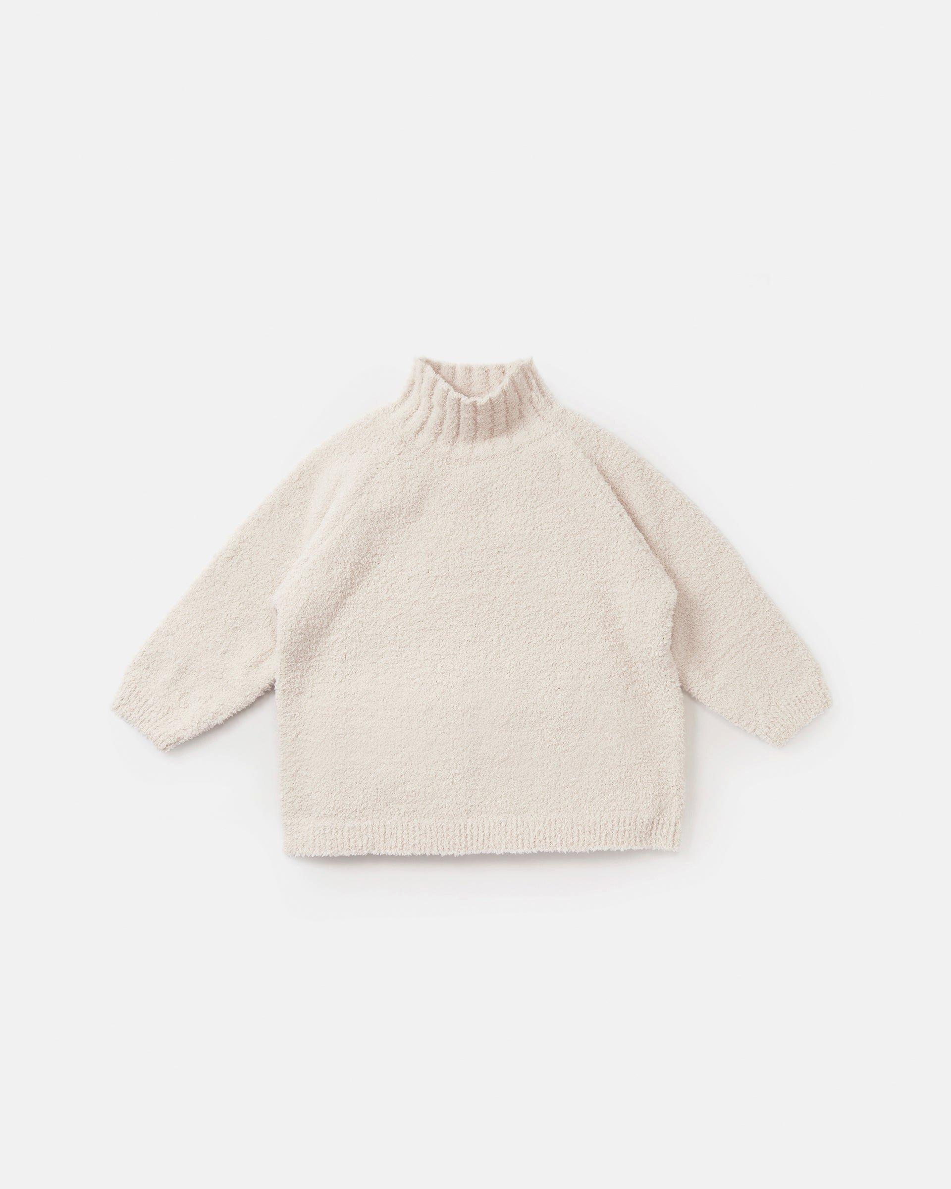 Mockneck Sweater Fuzzy - Ecru