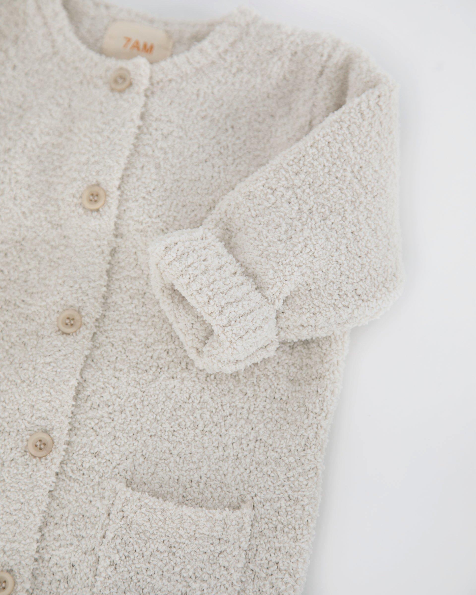 Long Sleeve Jumpsuit Fuzzy - Ecru image number 3