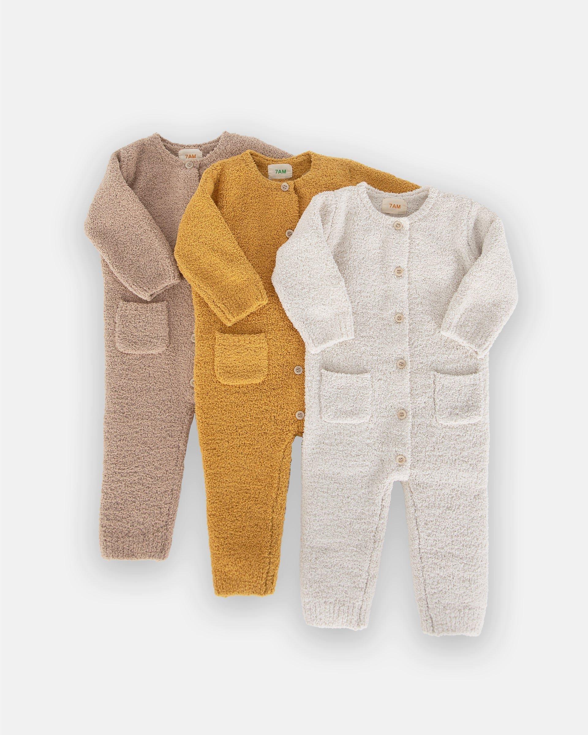 Long Sleeve Jumpsuit Fuzzy - Ecru image number 4