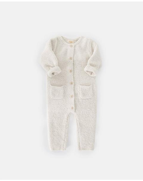 Long Sleeve Jumpsuit Fuzzy - Ecru