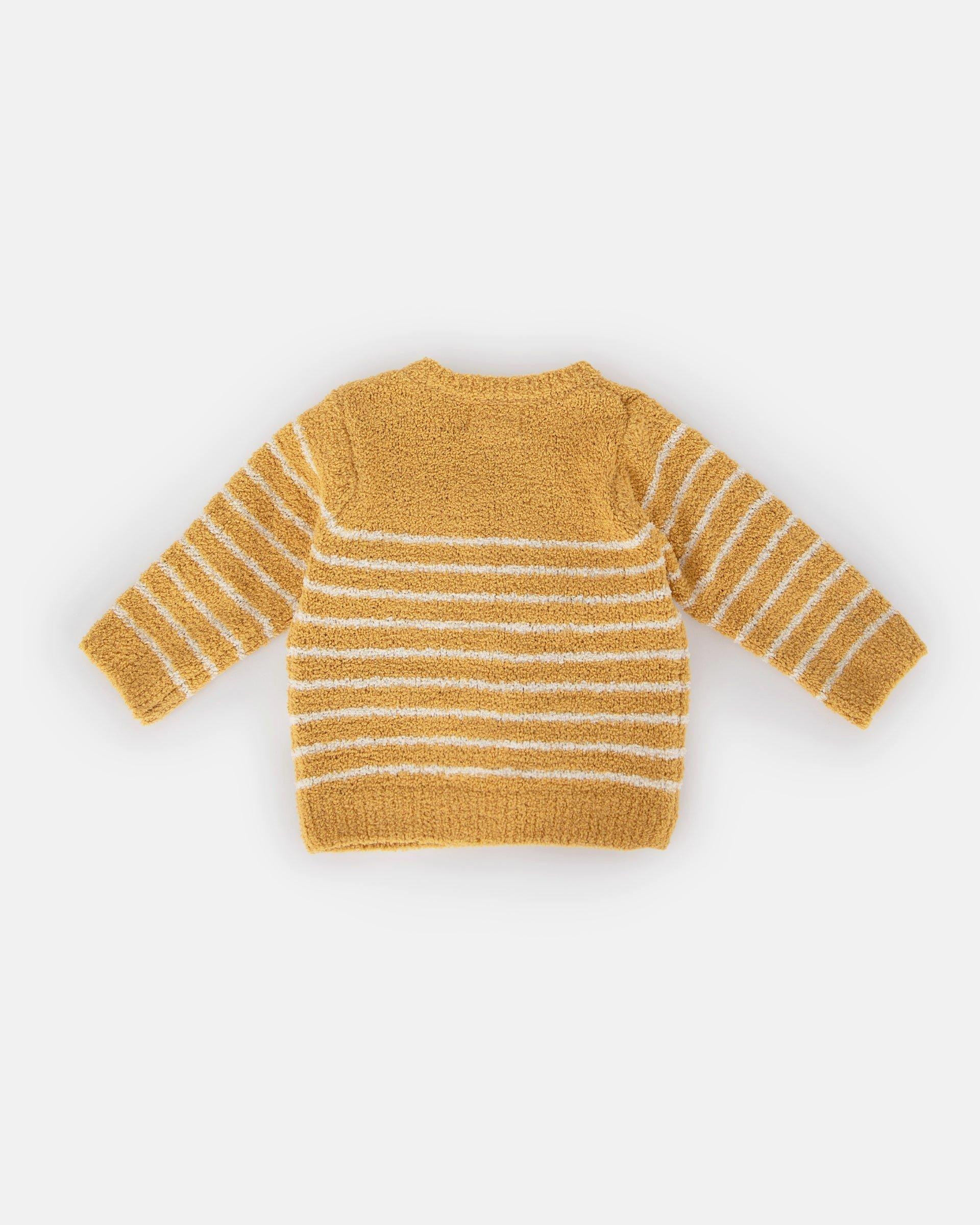 Striped Long Sleeve Top Fuzzy - Amber/Ecru image number 4