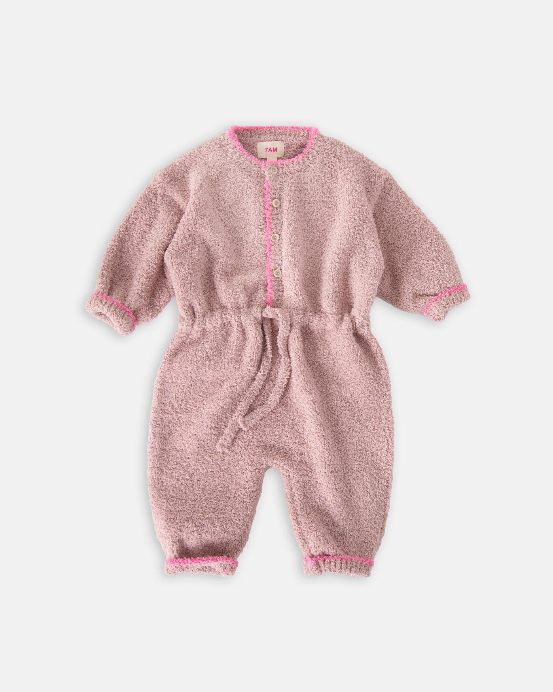 Boxy Longsleeve Jumpsuit Fuzzy - Ash Rose