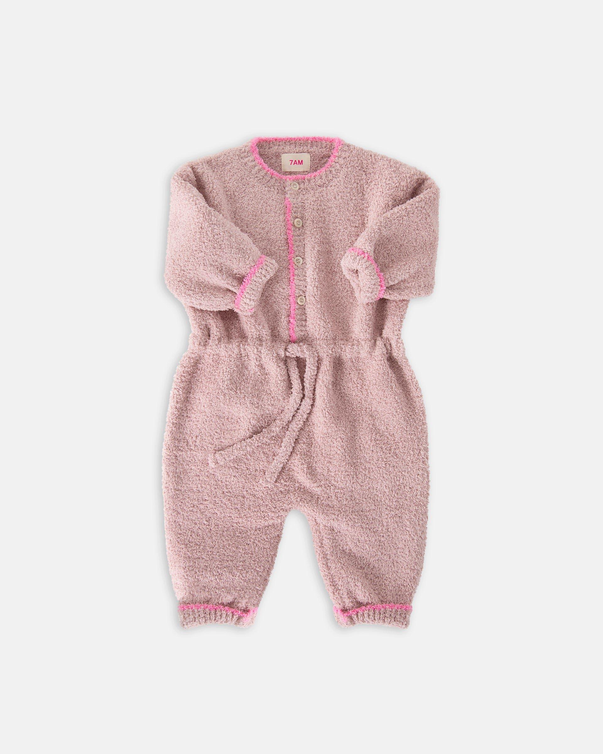 Boxy Longsleeve Jumpsuit Fuzzy - Ash Rose image number 2