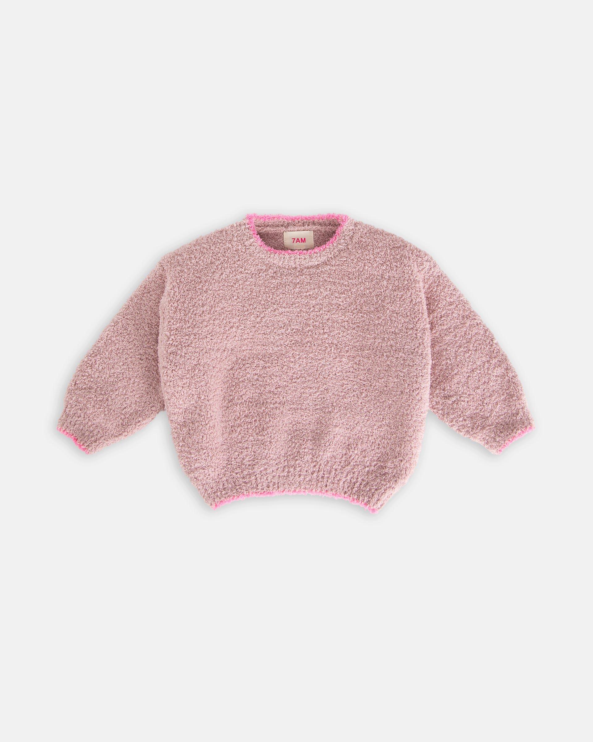 Boxy Sweater Fuzzy - Ash Rose