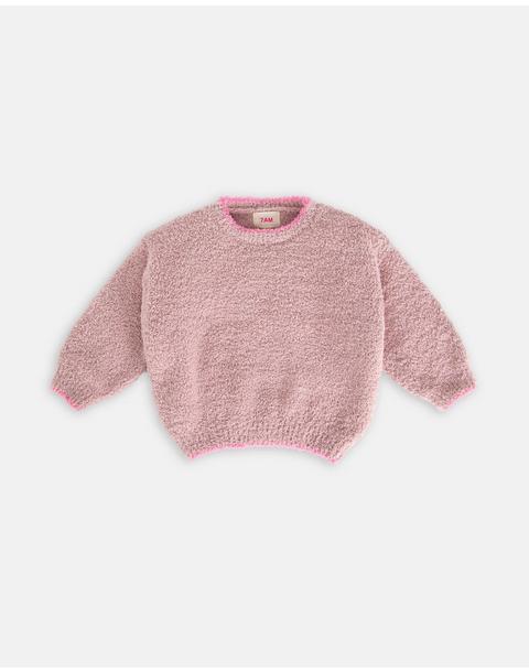 Boxy Sweater Fuzzy - Ash Rose