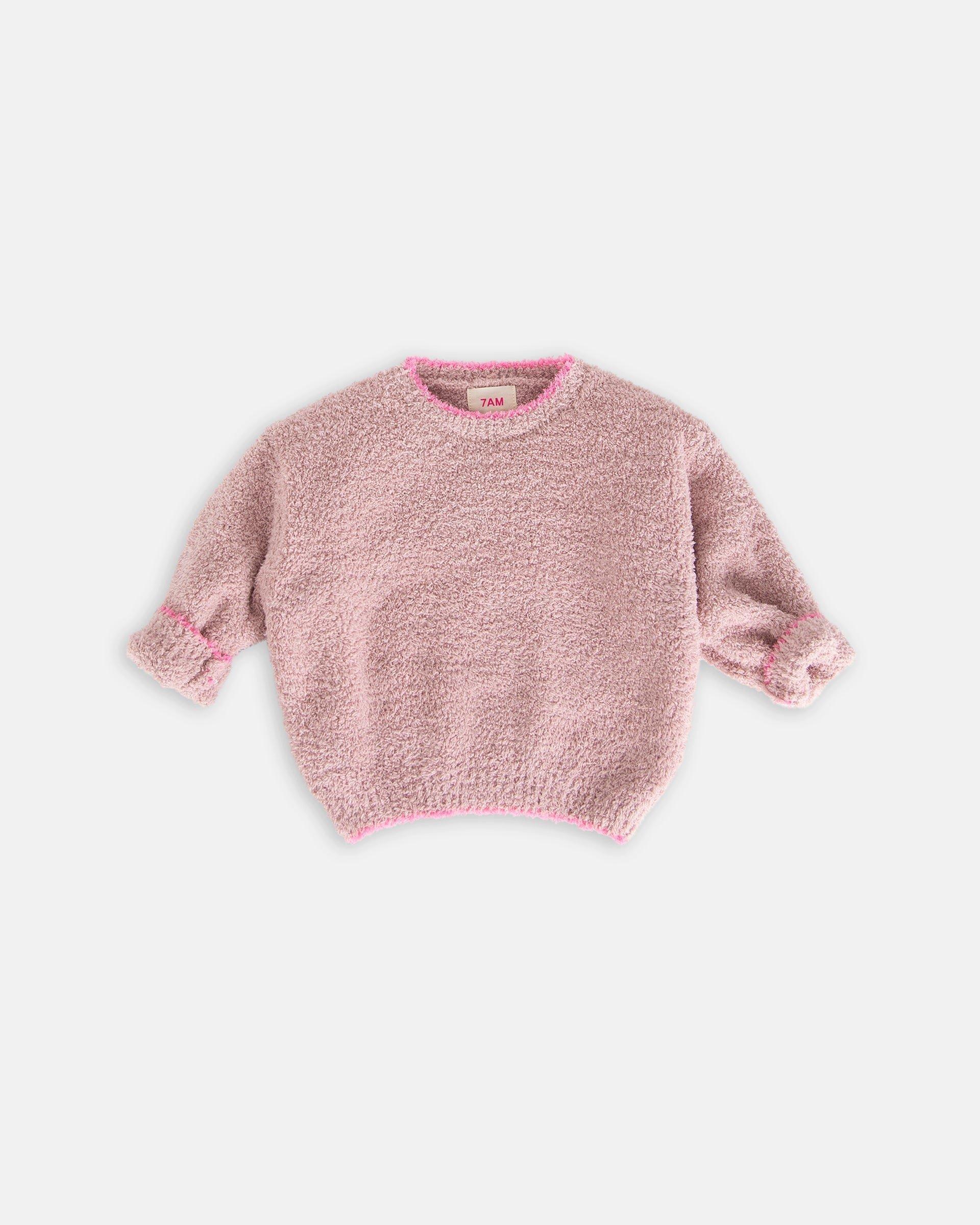 Boxy Sweater Fuzzy - Ash Rose image number 2