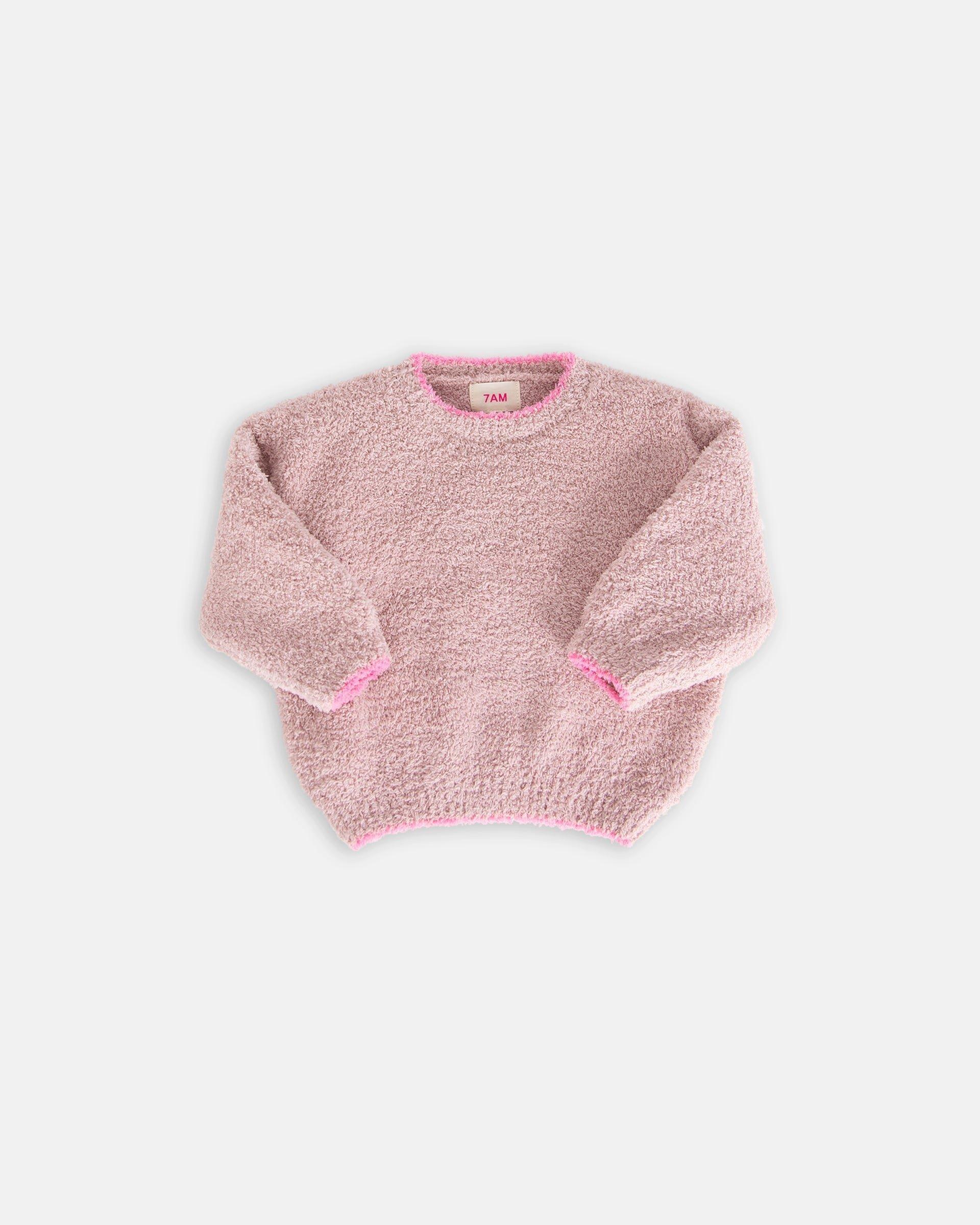 Boxy Sweater Fuzzy - Ash Rose image number 1
