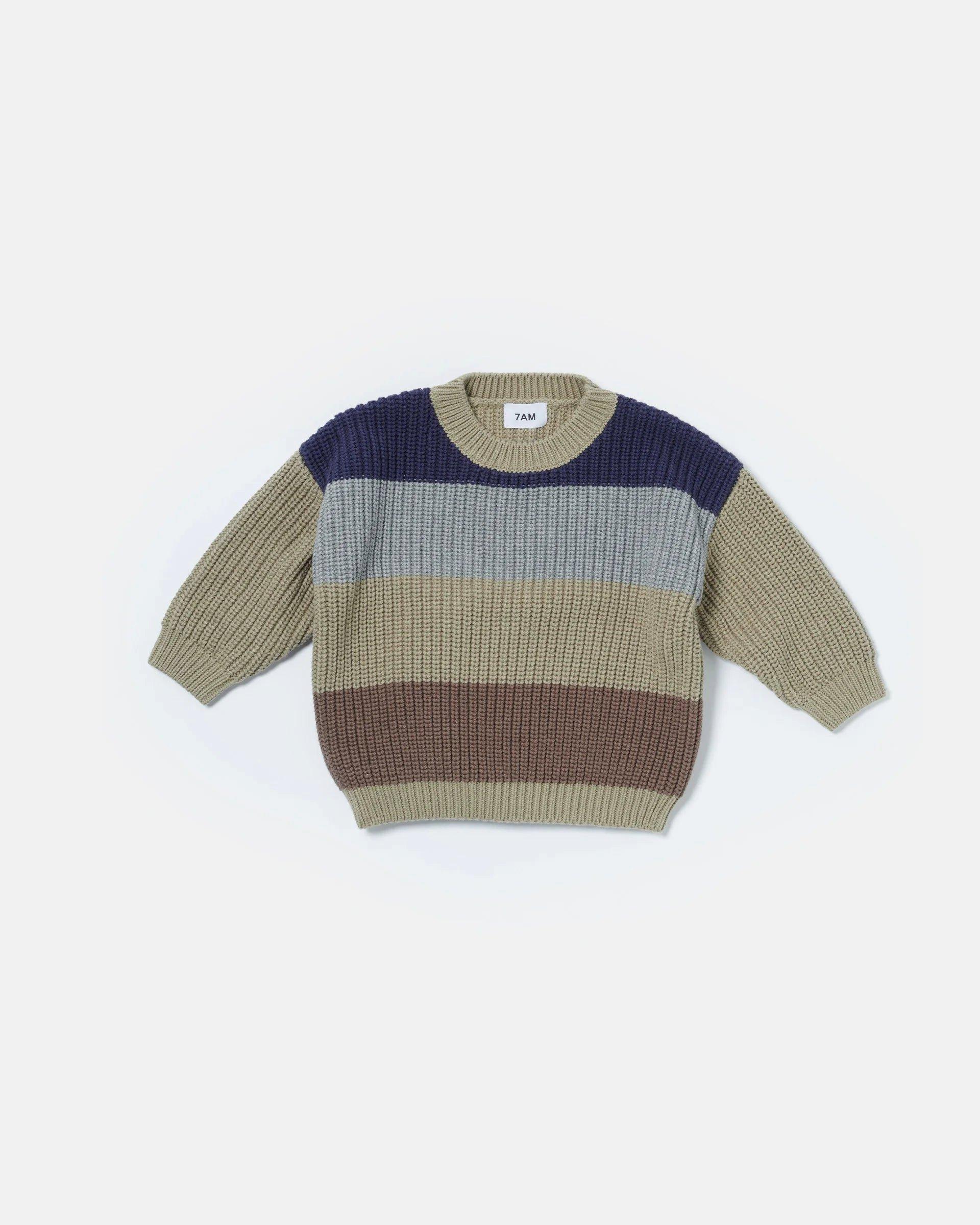 Boxy Sweater Chunky - Olive Multicolor