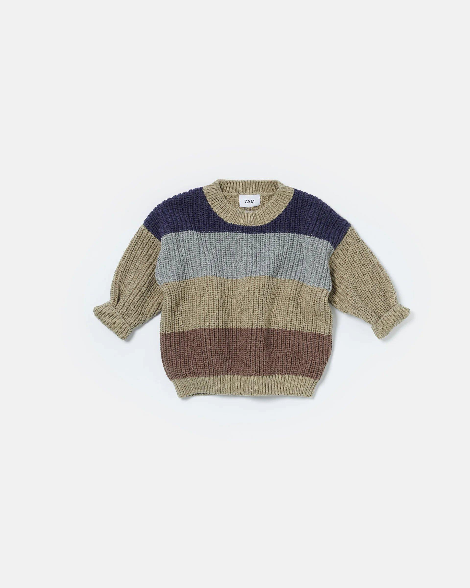 Boxy Sweater Chunky - Olive Multicolor image number 2