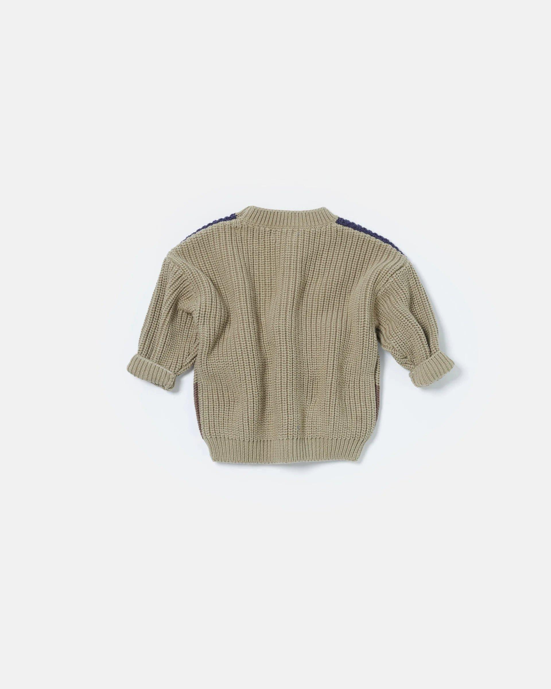 Boxy Sweater Chunky - Olive Multicolor image number 4