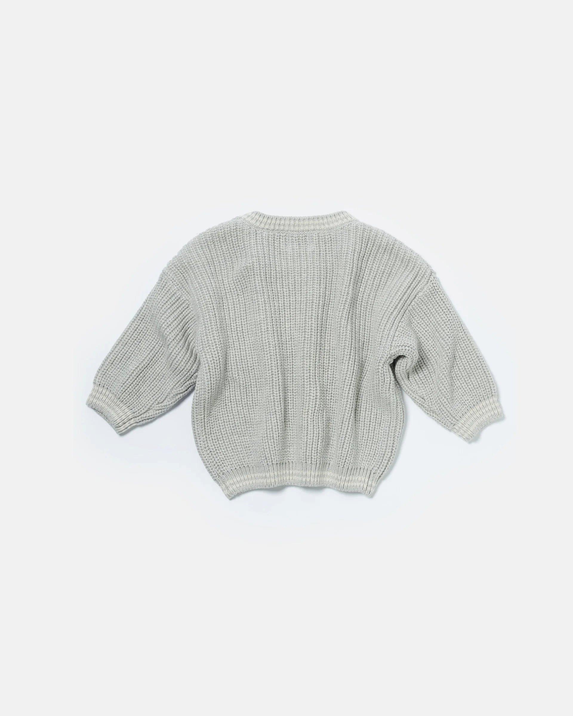 Boxy Sweater Tennis Chunky - Pearl Grey/Ecru image number 3