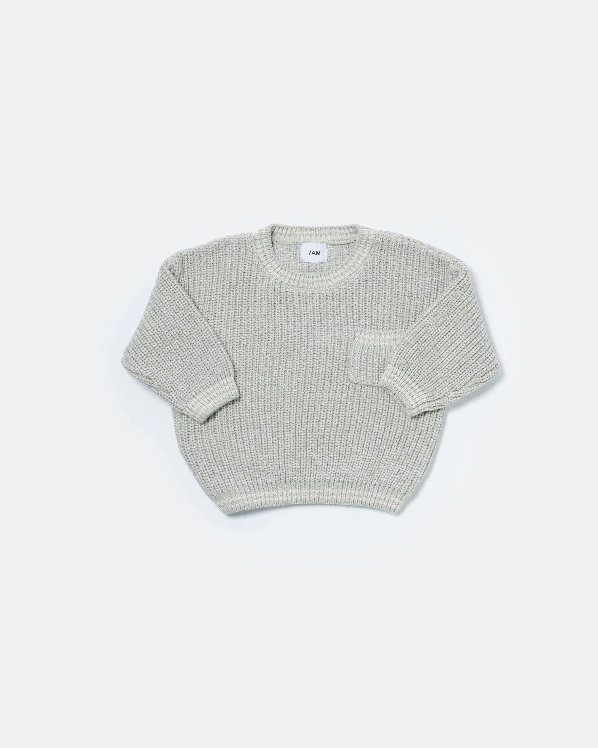 Boxy Sweater Tennis Chunky - Pearl Grey/Ecru image number 4